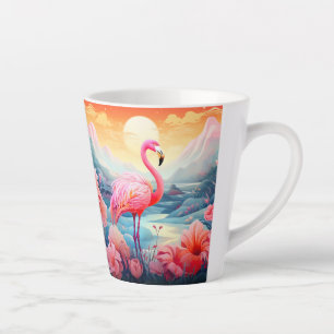 Tropische flamingo met bloemen-76280 latte mok