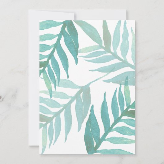 Tropische Flamingo Palm Luau Uitnodiging (Achterkant)