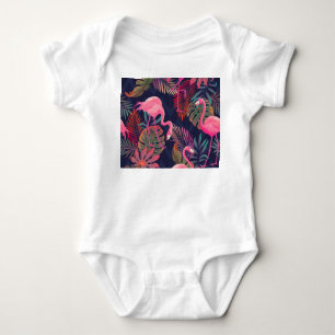 Tropische flamingo: palmpatroon. romper