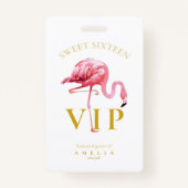 Tropische Flamingo Palms Sweet 16 ID922 Badge (Voorkant)