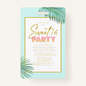 Tropische Flamingo Palms Sweet 16 ID922 Badge (Achterkant)