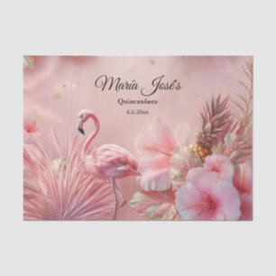 Tropische Flamingo Quinceañera, op maat Tissuepapier