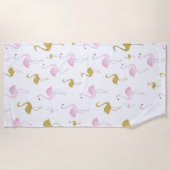 Tropische Flamingo strandlaken (Voorkant)