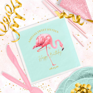 Tropische Flamingo Sweet 16 Happy Birthday ID922 Servet