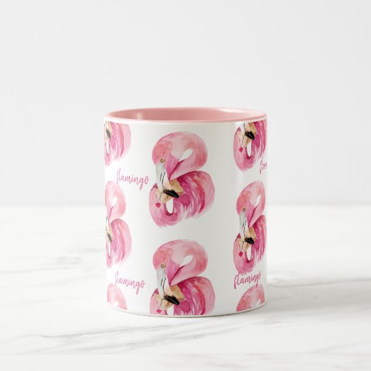 Tropische Flamingo Waterverf Mok | Pink Exotic (Center)