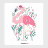 Tropische Flamingo Waterverf Roze Favor Sticker (Vel)