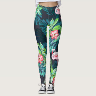 Tropische Flamingo: Zomerbloemenpatroon Leggings