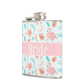 Tropische Flamingos Bride Heupfles (Links)