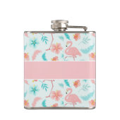 Tropische Flamingos Bride Heupfles (Achterkant)