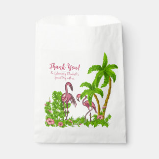 Tropische Flamingos en Flowers Favor Bags Bedankzakje