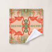 Tropische Flamingo's handdoekset Bad Handdoek (Wasdoekje)