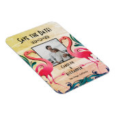 Tropische Flamingos Photo Weddenschap Save the Dat Magneet (Rechterzijde)