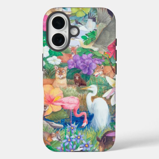 Tropische flora en fauna iPhone Case (Achterkant)