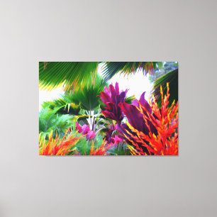 Tropische Flora Fantasy Wrapped Canvas Afdruk