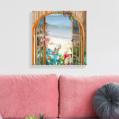 Tropische Flora Paradise Beach Scenery Canvas Afdr Afdruk (Insitu (Woonkamer))