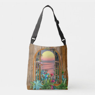 Tropische Flora Paradise bij Sunset Crossbody Bag Tas