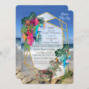 Tropische Flora Paradise bij Sunset Invitation Kaart