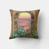 Tropische Flora Paradise bij zonsondergang Kussen (Achterkant)