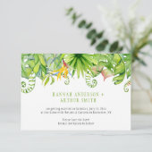 Tropische flora sparen de Datum Uitnodigingen | (Staand voorkant)