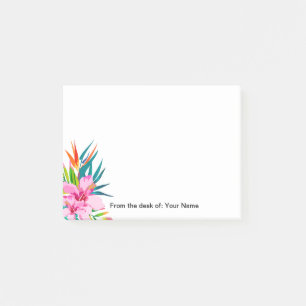 Tropische flora van het bureau van post-it® notes