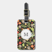 Tropische floraal gepersonaliseerd bagagelabel (Voorkant verticaal)