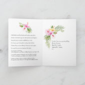 Tropische Floral Beach Celebration of Life Kaart (Binnen)