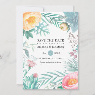 Tropische Floral Beach Summer Weddenschap Save The Date