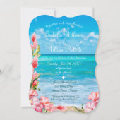 Tropische Floral Beach Wedding Kaart (Voorkant)