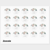 Tropische Floral Beach Wedding Ronde Sticker (Vel)