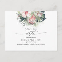 Tropische Floral Beach Wedding Save the Date