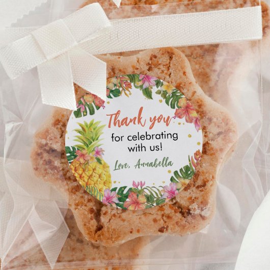 Tropische Floral Birthday Sticker Labels