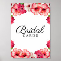 Tropische Floral Bridal Kaart Sign.
