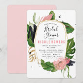Tropische Floral Bridal Shower Invitation Kaart (Voorkant / Achterkant)