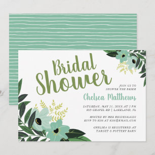 Tropische Floral Bridal Shower Invitation Kaart