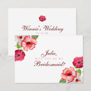 Tropische Floral Bridesmaid Card Kaart