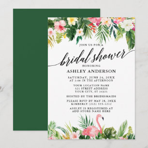 Tropische Floral Calligraphy Vrijgezellenfeest Gre Kaart