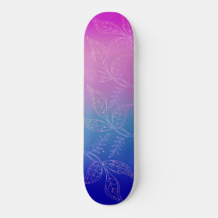 Tropische Floral Dark Ombre Raspberry Blauwgroen B Skateboard