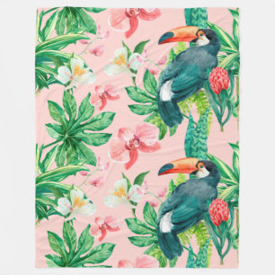 Tropische Floral Fleece Deken