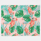 Tropische Floral Fleece Deken (Voorkant (Horizontaal))