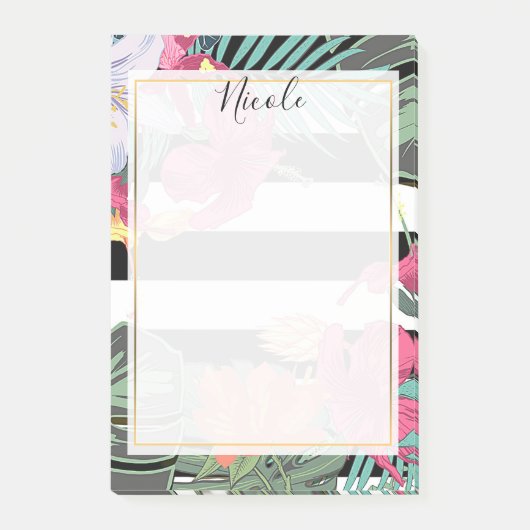Tropische Floral Flowers laten bioscoop botanisch  Post-it® Notes (Voorkant)