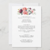Tropische Floral Front & Back Wedding Kaart (Achterkant)