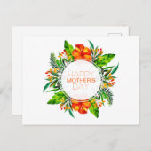 Tropische Floral Happy Moederdag | BRIEFKAART (Voorkant / Achterkant)