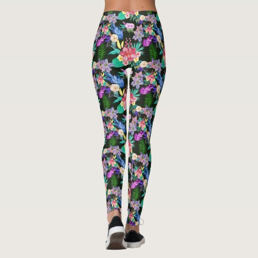 Tropische Floral Hawaiian Leggings (Achterkant)