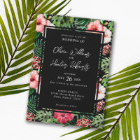 Tropische Floral Hibiscus Wedding Black