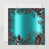 Tropische Floral Leaf Glitter Garden Burgundy Ocea Kaart (Achterkant)