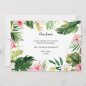 Tropische Floral Leaves zal je mijn Bridesmaid zij Kaart (Achterkant)