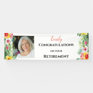 Tropische Floral Photo Retirement Banner