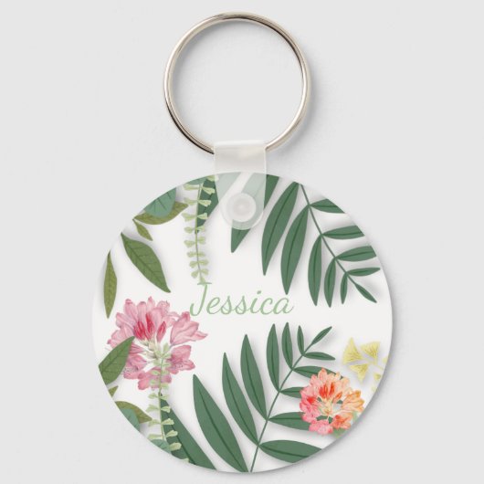 Tropische Floral Sleutelhanger (Voorkant)