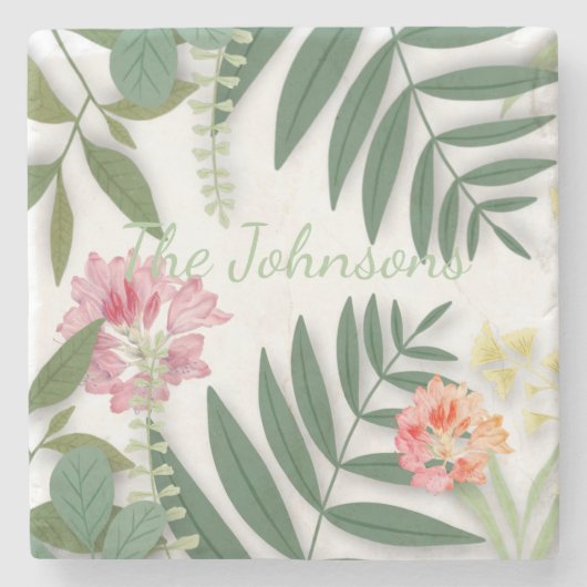 Tropische Floral Stenen Onderzetter (Voorkant)