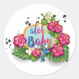 Tropische Floral Summer Aloha Baby sticker